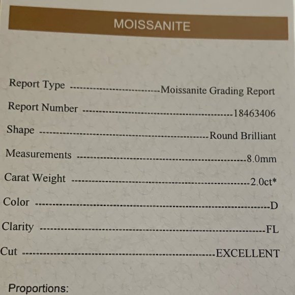 Moissanite Ring 2.0ct with band - Picture 8 of 9